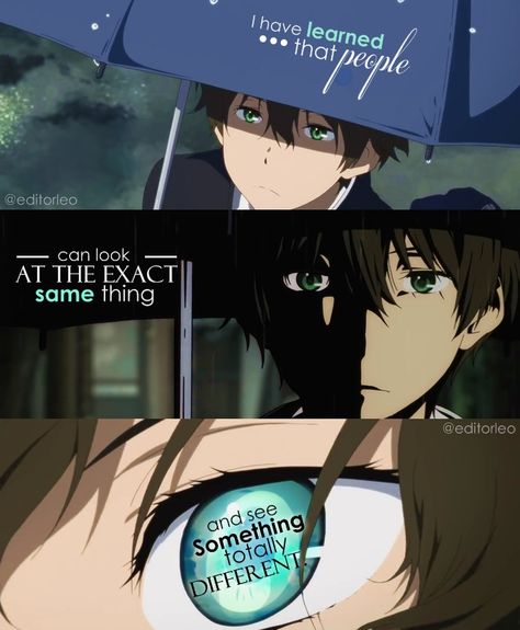 Anime : Hyouka Anime Quotes Best Quotes Anime Captions, Hyouka Anime, Shojo Anime, Animation Quotes, Anime Quotes Inspirational, Really Deep Quotes, Anime Quotes, Inspirational People, Inspiring Quotes About Life