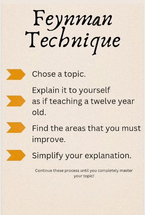 Feynman Technique Study, Feynman Technique, School Study Ideas, Exam Study Tips, Study Strategies, Best Study Tips, Study Tips For Students, Effective Study Tips, Learning Skills