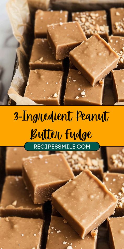 This 3-ingredient peanut butter fudge is the ultimate no-bake dessert that combines rich peanut butter with powdered sugar and melted butter for a creamy, melt-in-your-mouth treat. With minimal prep and no oven required, this simple fudge is perfect for peanut butter lovers. It's an easy and quick recipe that’s ideal for snacks, parties, or homemade gifts. Satisfy your sweet tooth with this indulgent, no-fuss fudge. Pillsbury Peanut Butter Fudge, Applesauce And Peanut Butter Powder, 3 Ingredients Peanut Butter Fudge, Peanut Butter Bars No Bake 3 Ingredients, 5 Minute Peanut Butter Fudge, Easy Peanut Butter Recipes Desserts, Easy Fudge Peanutbutter, Peanut Butter Fudge Healthy, Peanut Butter Fudge 3 Ingredient