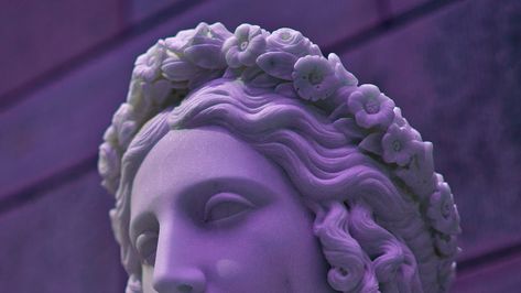 Amphrite Goddess Aesthetic, Greek Purple Aesthetic, Hera Statue Aesthetic, Blue Ancient Aesthetic, Purple Goddess Aesthetic, Ancient Greece Aesthetic Purple, Greek Goddess Aesthetic, Athena Aesthetic, Ancient Greece Aesthetic