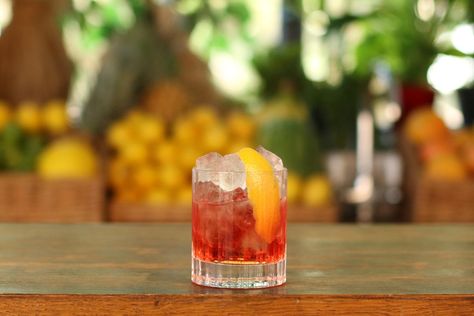 How to Make a Smoked Negroni Cocktail | TT Liquor Smoked Negroni Cocktail, Amaro Cocktails, Negroni Recipe, Negroni Cocktail, Orange Twist, Bar Spoon, Negroni, Vermouth, Find Yourself