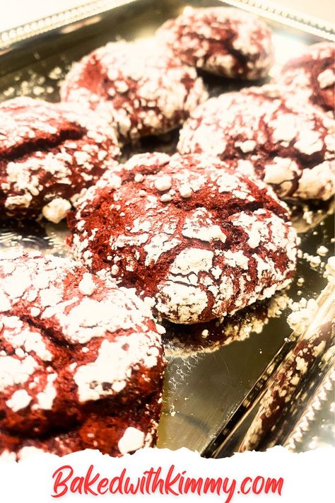 These Red Velvet Cool Whip Cookies are so easy to make and the best part is you only need four ingredients to make them. Red Velvet Cake Mix Cookies, Red Velvet Crinkles, Red Velvet Crinkle Cookies, Cool Whip Cookies, Crinkle Cookies Recipe, Velvet Cookies, Cookies From Scratch, Red Velvet Cake Mix, Red Velvet Cookies