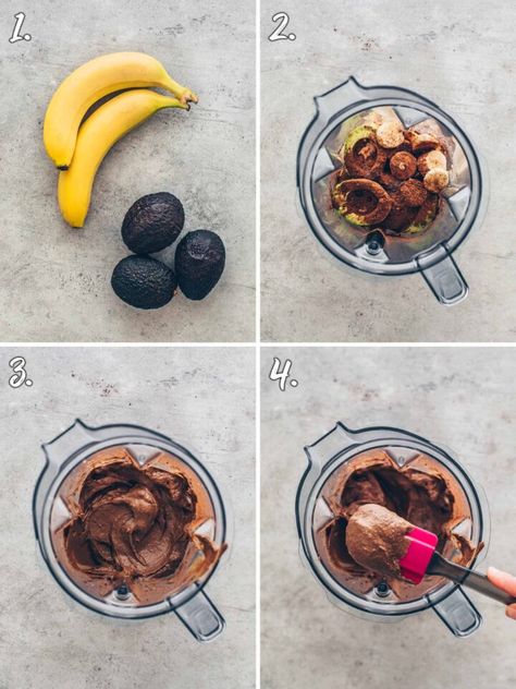 How to make Chocolate Pudding with Avocado and Banana Vegan Chocolate Pudding, Banana Uses, Persimmon Fruit, Avocado Creme, Avocado Chocolate Pudding, Chocolate Pudding Recipes, Easy Vegan Dessert, Avocado Chocolate, Avocado Banana