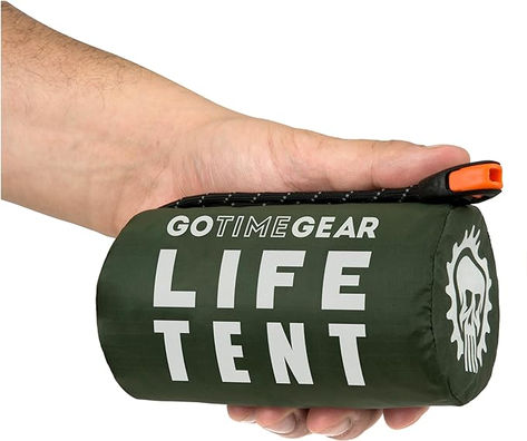 Go Time Gear Life Tent Emergency Survival Shelter – 2 Person Emergency Tent – Use As Survival Tent, Emergency Shelter, Tube Tent, Survival Tarp - Includes Survival Whistle & Paracord Backpack Survival Kit, Car Survival Kits, Survival Tent, Outdoor Adventure Activities, Emergency Blanket, Tent Material, Tent Set Up, Waterproof Tent, Emergency Shelter