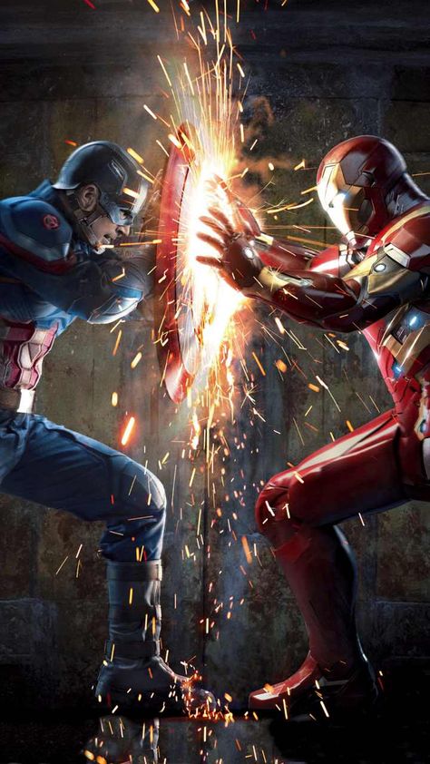 Captain America vs Ironman Civil War Capitan America Wallpaper, Iron Man Vs Captain America, Best Marvel Movies, Iron Man Hd Wallpaper, Captain America Wallpaper, Karakter Marvel, Iron Man Wallpaper, Iron Man Avengers, Paul Bettany