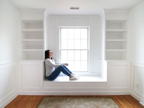 Bedroom Window Seat, Window Bench Seat, Window Seat Design, Window Bench, Window Seats, Window Benches, Built In Bookcase, Bedroom Windows, Built In Shelves