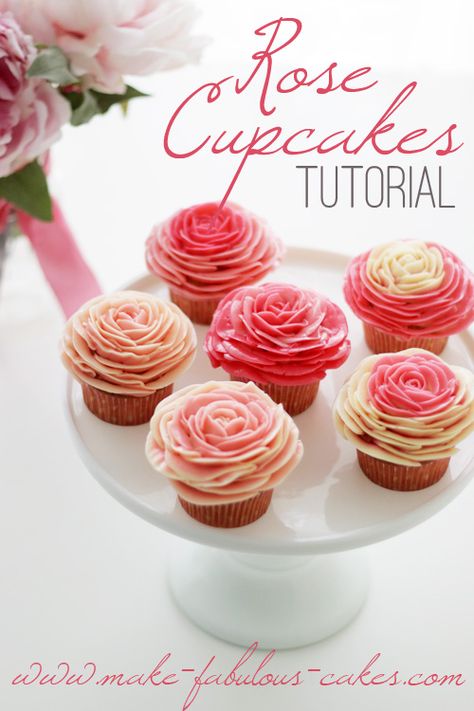 Easy Homemade Gifts, Buttercream Roses, Cake Piping, Marshmallow Fondant, Buttercream Frosting Recipe, Rolling Fondant, Rose Cupcakes, Valentines Cupcakes, Salty Cake