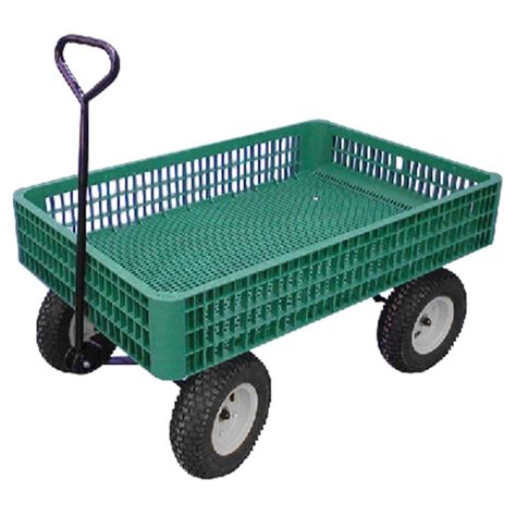 Farm Tuff - Crate Cart Wagon - 800 Lbs Capacity - 30" X 46" 03910-G - Rona Bread Store, Wagon Wheels, Utility Wagon, Hand Cart, Wheelbarrows, Pvc Projects, Indoor Greenhouse, Greenhouse Interiors, Home Greenhouse