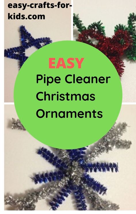 Pipe Cleaner Christmas Ornaments for the Christmas Tree Kids Christmas Ornament Crafts, Pipe Cleaner Christmas Ornaments, Pipe Cleaner Ornaments, Pipe Cleaner Christmas, Hand Christmas Tree, Easy Winter Crafts, Scout Crafts, Fun Winter Crafts, Brownie Girl