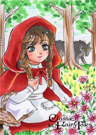 Little Red Riding Hood by Sanna Umemoto [©2015] Little Red Riding Hood Drawing, Red Riding Hood Book, Famous Fairies, Classic Fairy Tales, Some Beautiful Pictures, Picture Illustration, Beautiful Wolves, Fairytale Art, Little Red Riding Hood