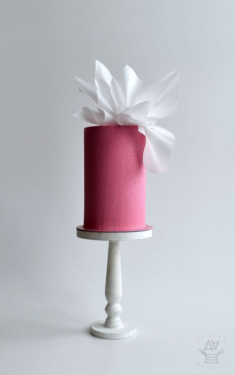 Double Barrel Cake, Barrel Cake, Bow Cake, Wafer Paper Flowers, Girly Cakes, Bow Cakes, Wafer Paper Cake, Beautiful Cake Designs, Luxury Cake