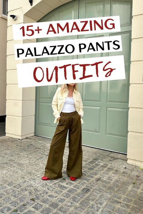 15 Amazing Palazzo Pants Outfits That Are Incredibly Stylish Outfits With Palazzo Pants, How To Wear Palazzo Pants Outfits Casual, What To Wear With Palazzo Pants, How To Wear Palazzo Pants, Palooza Pants Outfit, How To Style Palazzo Pants, How To Style Palazzo Pants Casual, Palazzo Pants Outfit Summer, Pallazo Outfit Palazzo