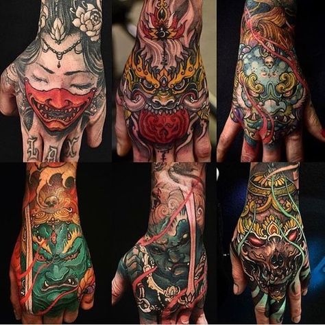 Japanese Hand Tattoos, Hand Tats, Muster Tattoos, Geniale Tattoos, Asian Tattoos, Japan Tattoo, Japanese Tattoo Designs, Hand Tattoos For Guys, Japanese Tattoo Art