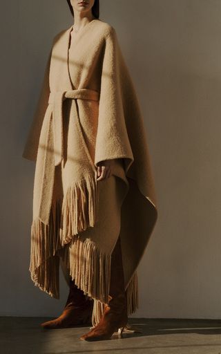 Fringe Coat, Fringe Cape, Dreams To Reality, Wool Cape Coat, Fringe Coats, Childhood Dreams, Count Dracula, Wool Cape, Cape Coat