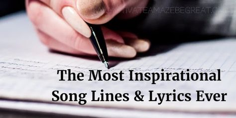 21 Most Inspirational Song Lines and Lyrics Ever Inspirational Song Lyrics, Short Success Quotes, Popular Song Lyrics, Success Quotes And Sayings, Famous Quotes About Success, Inspirational Lines, Song Lines, Meaningful Lyrics, Amazing Inspirational Quotes