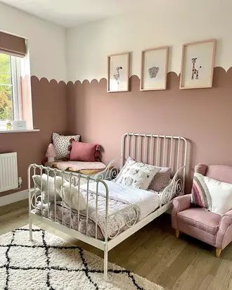 Sulking Room Pink - How to Use This Versatile Colour in Your Home Chalky Pink Bedroom, Colour Drench Pink Bedroom, Dusky Rose Bedroom, Mauve Girls Room, Mauve Pink Bedroom, Mauve Room, Sulking Room Pink, Sulking Room Pink Bedroom, Pink Feature Wall