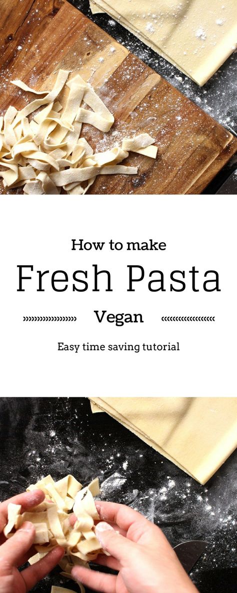 Vegan Fresh Pasta, Vegan Pasta Dough, Vegan Pasta Noodles, Pasta Dough Recipe, Vegan Ravioli, Pasta Dough Recipes, Diy Easy Recipes, Vegan Pasta Recipes, Pasta Dough