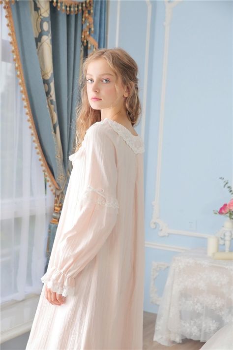 Nighty Designs, Gown Aesthetic, Look For The Good, Being A Princess, Vintage Night, Eileen West, Sleepwear Dress, Princess Gown, Night Dress For Women