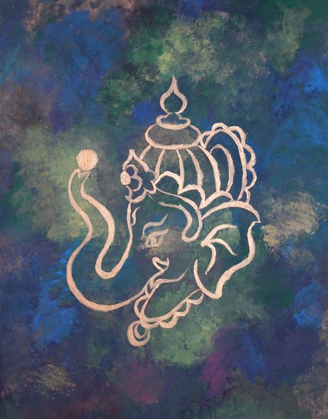 Modern Ganesha, Ganpati Drawing, Eagle Metal Wall Art, Canvas Painting Projects, Ganesh Art Paintings, Elephant God, Diwali Decor, Ganesh Art, Goddess Decor