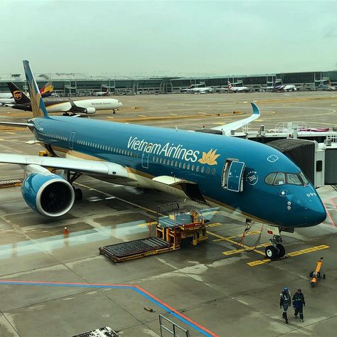 Vietnam Airlines A350 - what a stunning aircraft #vietnamairlines #seoul #southkorea #vietnam #hochiminh #hanoi #danang #asia #asiana… Vietnam Airport, Vietnam Holiday, Airplane Landing, Vietnam Holidays, Vietnam Airlines, Aviation Posters, Danang, Air Travel, Da Nang