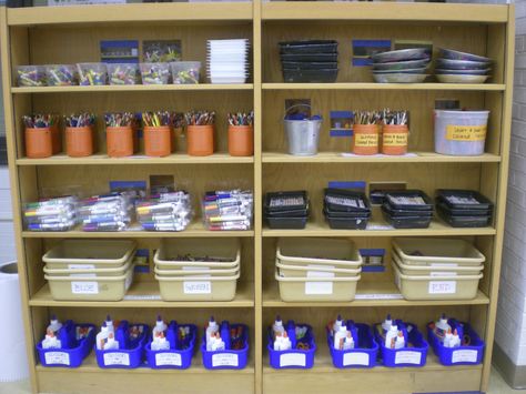 Eggers Art Room Organization - recycled containers Drawing Organization, Material Organization, Art Room Organization, Homeschool Goals, Organize Classroom, Recycled Containers, Organizing School, Art Classroom Organization, Art Room Posters