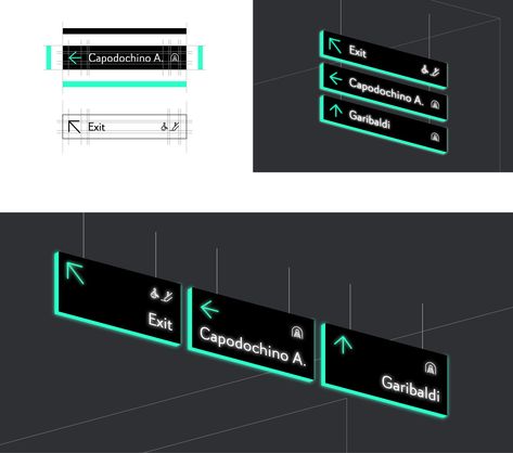 Wayfinding System in Naples Subway on Behance Sign System Design, Subway Signage, Way Finding, Park Signage, Wayfinding Signage Design, Index Design, Company Signage, Directional Signage, Sign System