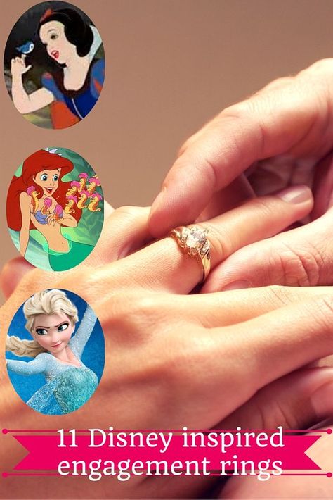 These Disney-inspired engagement rings are fit for a princess AND super-fans - and they don't cost the earth. Beauty And The Beast Inspired Engagement Rings, Disney Rings Engagement, Disney Inspired Engagement Rings, Engagement Rings Disney, Disney Princess Wedding Rings, Disney Inspired Rings, Princess Engagement Rings, Disney Princess Rings, Disney Princess Engagement Rings