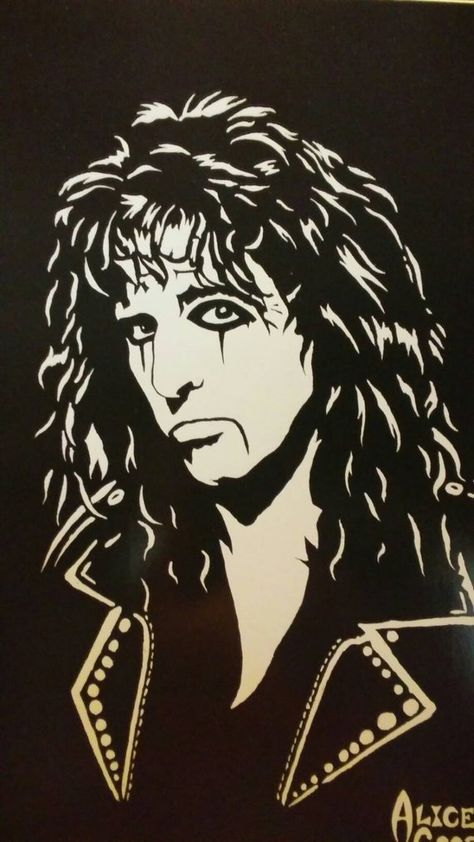 ALICE COOPER in Art is a Limited Edition,numbered Print of the Original Painting in Acrylic by Artis Alice Copper, Super Coloring Pages, Formal Cooler, Stencil Street Art, Rock Band Logos, Painting In Acrylic, Rock N Roll Art, Obey Art, Arte Punk