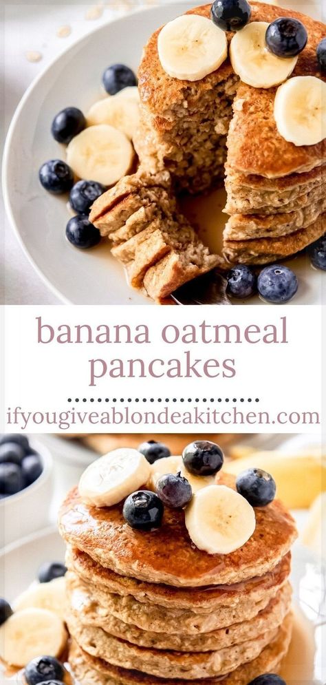 Crispy Pancake Recipe, Oatmeal Banana Pancakes, Healthy Banana Oatmeal, Sugar Free Oatmeal, Banana Recipes Overripe, Crispy Pancakes, Oatmeal Pancakes Recipe, Freeze Pancakes, Banana Oatmeal Pancakes