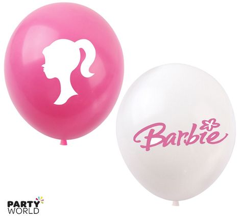 Barbie Party Latex Balloons Pink & White (6pk) Barbie Party Supplies 2 Barbie Party Supplies, Puff Balls, Barbie Party Decorations, Party World, Barbie Birthday, Barbie Party, Christmas 2023, Latex Balloons, Theme Party