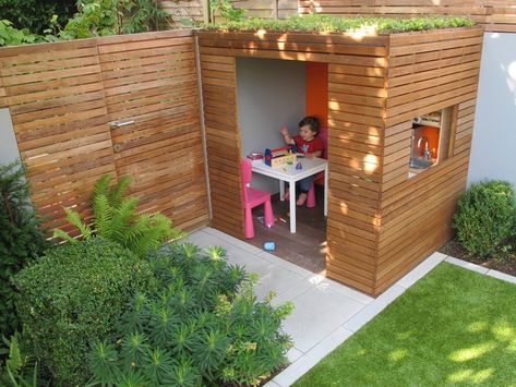 Highgate Family Garden — Lucy Willcox Garden Design Sedum Roof, Garden Playhouse, Build A Playhouse, Playhouse Outdoor, Family Garden, Backyard Playground, Backyard For Kids, Back Gardens, Back Garden