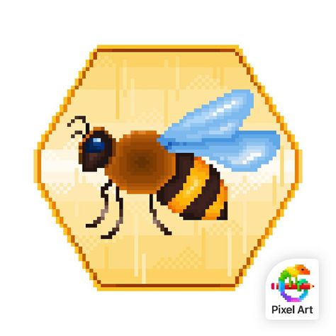 Art Color, Pixel Art, Cross Stitch, Bee, Animals, Color, Art