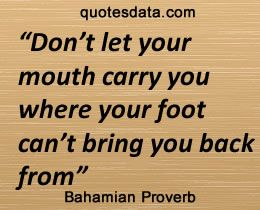 Don’t let your mouth carry you where your foot can’t bring you back from.  -   Popular Bahamian Proverbs #bahamas Your Mouth, Wise Proverbs, African Quotes, Proverbs Quotes, Livingstone, Interesting Quotes, Philosophy Quotes, Lesson Quotes, Life Lesson Quotes