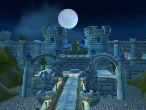 Stormwind City entrance Stormwind City, City Entrance, Rwby Chibi, Liminal Spaces, Blizzard Entertainment, 3d Modeling, World Of Warcraft, Fantasy Landscape, The Real World