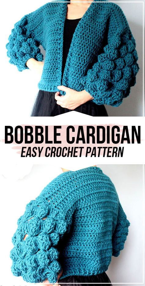 crochet Bobble Cardigan pattern #Cardigan #crochet#crochetpattern via @shareapattern.com Crocheting Tops, Crochet Bobble, Ideas For Crochet, Aesthetic Knitting, Pattern Cardigan, Knitting Aesthetic, Crochet Clothes For Women, Beginner Crochet, Crochet Coat