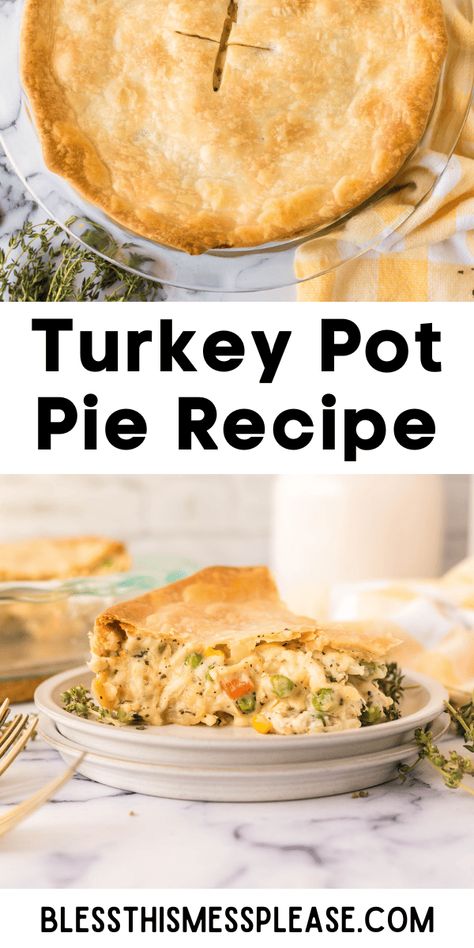 Turkey Pot Pie Easy Turkey Pot Pie Recipe, Turkey Pot Pie Easy, Chicken Easy Recipes, Turkey Pot Pie Recipe, Quick Chicken Dinner, Vegetable Pot Pies, Turkey Pie, Dinner Ideas Chicken, Come To The Table