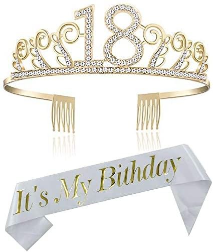 18th Birthday Sash, It's My 18th Birthday, My 18th Birthday, Birthday Tiara, Birthday Sash, Birthday Headband, Gold Tiara, 18th Birthday Gifts, 18th Birthday Party