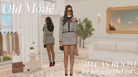 Old Moné CAS Room by LargeTayterTots | Patreon Cas Room, Sims Cheats, Sims 4 Cas Background, Cas Background, Sims 4 Bedroom, Sims4 Clothes, Aesthetic Fonts, Sims 4 Cc Furniture, Sims 4 Cas