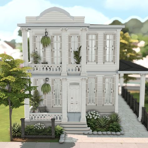 Bianca / #downloads Sims 4 Louisiana House, New Orleans House Plans Layout, Sims 4 New Orleans House, New Orleans Sims 4, Sims 4 New Orleans, New Orleans House Plans, Disney Princess Challenge, Sims Lots, Aesthetic Sims