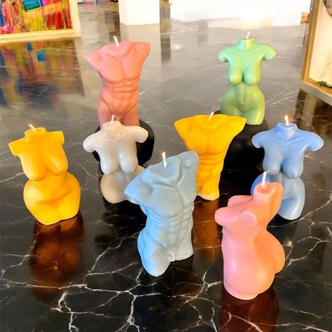 Body Candles, Female Candle, Woman Body Shape, Female Body Candle, Female Torso, Nude Female, Male Torso, Venus Statue, Colorful Candles Venus Statue, Body Candles, Body Candle, Female Torso, Male Torso, Homemade Candles, Female Male, Hand Poured Candle, Female Body