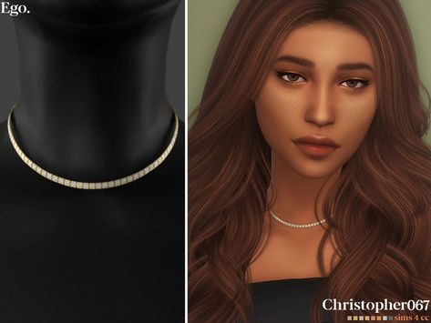 Sims 4 Piercings, Tennis Chain Necklace, Saint Necklace, Simple Chain Necklace, Sims 4 Cas Mods, The Sims 4 Skin, Saturn Earrings, Hair Necklace, Sims4 Clothes