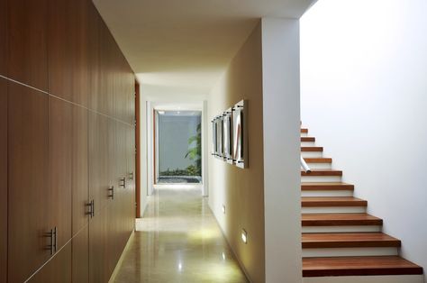 Rajuela House / Muñoz Arquitectos Ming Architects, Narrow Staircase, Stairway Design, Stair Case, Wooden Stairs, Ideas Casa, House Outside Design, Stairs Design, Home Room Design