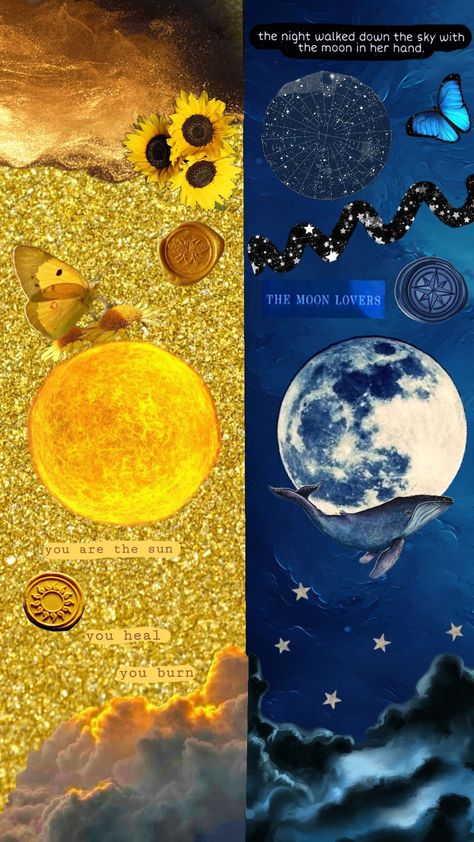 #sky #sun #moon #day #night #aesthetic #sunaesthetic #moonaesthetic #💛 #💙 Moon And Sun Aesthetic, Sun Vs Moon, Moon Day, Sun Aesthetic, Moon And Sun, Day Night, Night Aesthetic, Sun Moon, Color Mixing