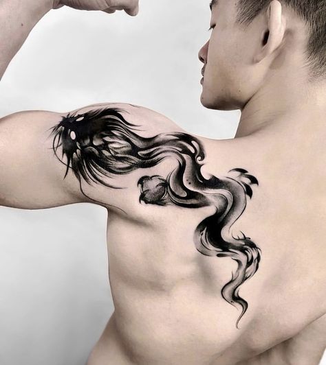 Chinese Tattoo Men, Tattoo Biceps, Chinese Tattoo, Chest Tattoo, Dragon Tattoo, Tattoo Studio, Tattoos For Guys, Tattoo Ideas, Vision Board