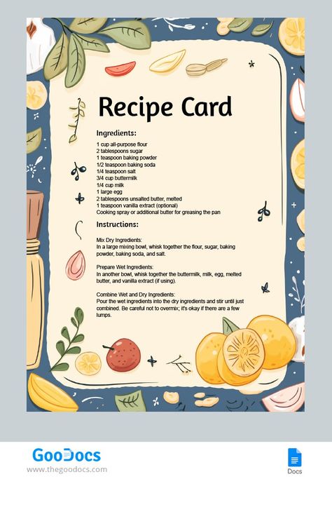 Blank Recipe Card Recipe Card Template, Vanilla Cupcake Recipe, Pumpkin Soup Recipe, Recipe Cards Template, Recipe Template, Joy Of Cooking, Recipe Card, Vanilla Cupcakes, Pumpkin Soup