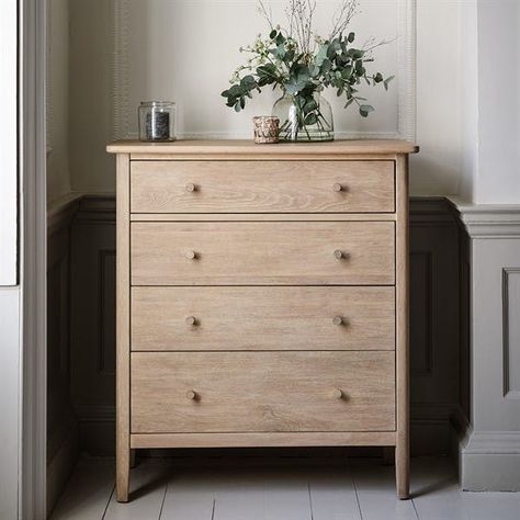 Berkeley Nordic Oak 4 Drawer Chest - The Cotswold Company Cream Bedroom, Scandi Furniture, Oak Console Table, 4 Drawer Chest, Small Chest Of Drawers, Oak Bedroom, Chest Coffee Table, Bench With Shoe Storage, Homewares Shop