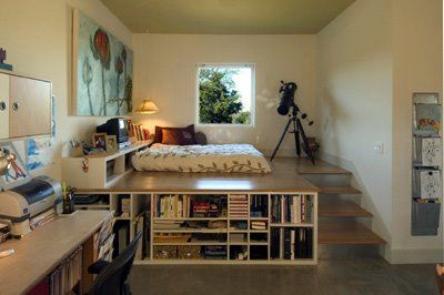 Farmhouse On A Budget, Box Spring And Mattress, Build A Platform Bed, High Bed Frame, Building Green, Green Farmhouse, Platform Bed Designs, Platform Bedroom, Interior Images