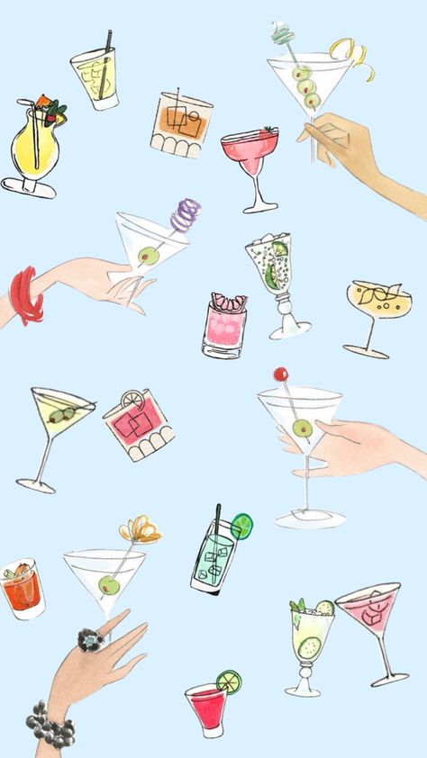 cocktail wallpaper #cocktails #drinks #wallpaper #aesthetic #glass #cocktailparty #summer #summerdrinks #fruitydrinks #watercolor #handdrawn Drinks Wallpaper Aesthetic, Drink Wallpaper Aesthetic, Cocktail Glasses Aesthetic, Cocktail Wallpaper, Freshie Images, Drinks Wallpaper, Aesthetic Glass, Unc Chapel Hill, Fruity Drinks