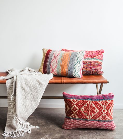 The Peruvian Pillow Collection and Grey San Cristobal Throw | Marra Home Peruvian Interior Design, Navajo Pillows, Peru Decor, Peruvian Decor, Marocco Interior, Peru Style, Peruvian Design, Peruvian Pillow, Peruvian Textiles