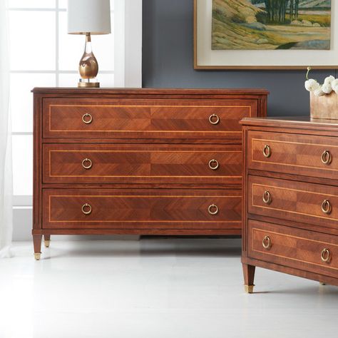 Woodbridge Furniture, 3 Drawer Dresser, 3 Drawer Chest, Bedroom Furniture Dresser, Bedroom Dressers, European Design, Modern History, Soft Close Drawers, Dressers And Chests